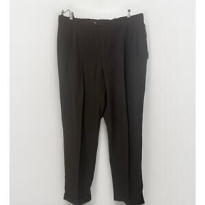 Wimbledon Pleated Worsted Wool Trousers Dark Brown Career Office Preppy 38x32